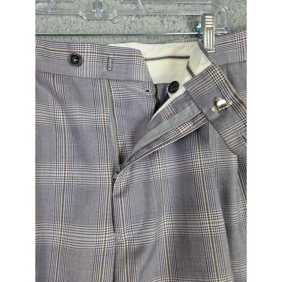Apollo King Gray 3pc Suit 42L Pants 36L 38x28 Windowpane Houndstooth Check - Picture 13 of 14